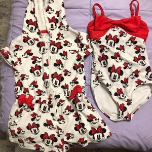 Minnie Mouse bathing suit and cover up
